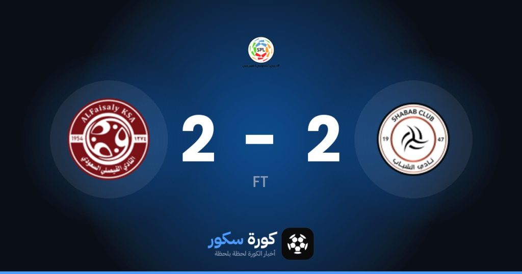 نتيجة مباراة الشباب والفيصلي