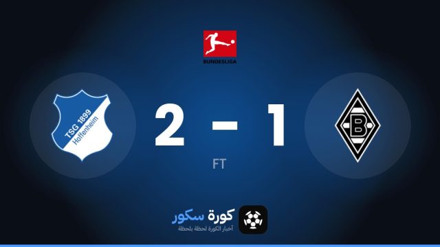 هوفنهايم يفوز على بوروسيا مونشنغلادباخ 2-1 في الدوري الألماني