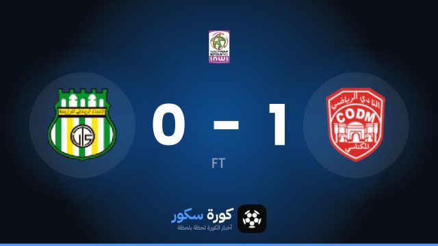 النادي المكناسي يفوز على الاتحاد التوركي 1-0 في الدوري المغربي